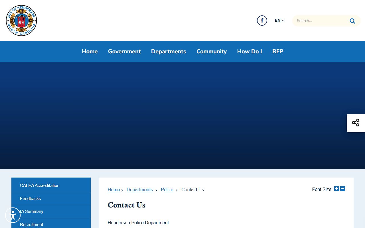 Henderson Police Department Holding arrest lookup contact screenshot