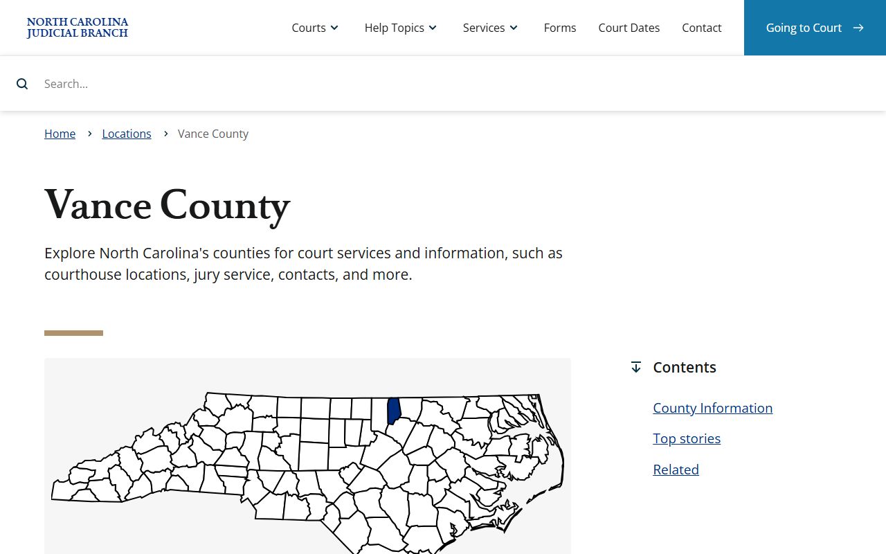 Vance County court records after jail arrest court page